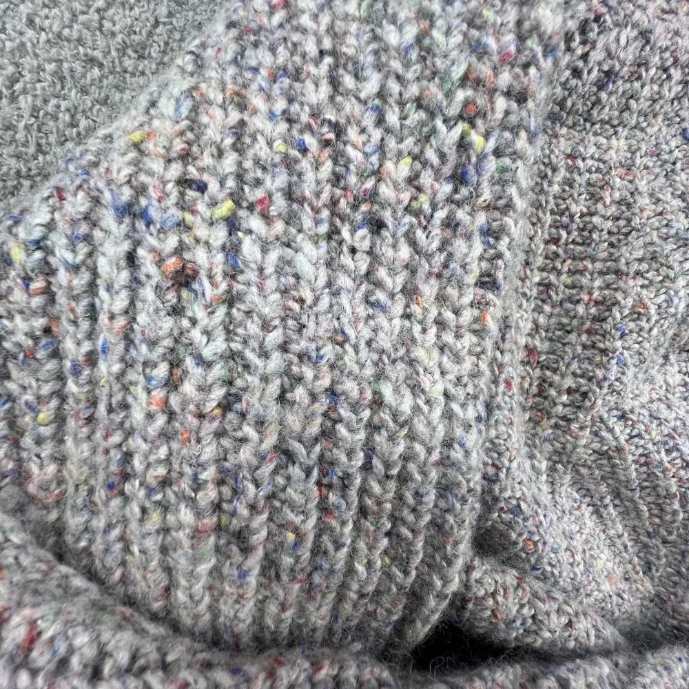 Madewell Womens Turtleneck Sweater Grey Confetti Marl Silk Wool Blend Comfy Cozy
